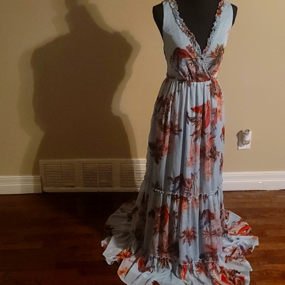 Floral Beach Maxi Dress Size XL